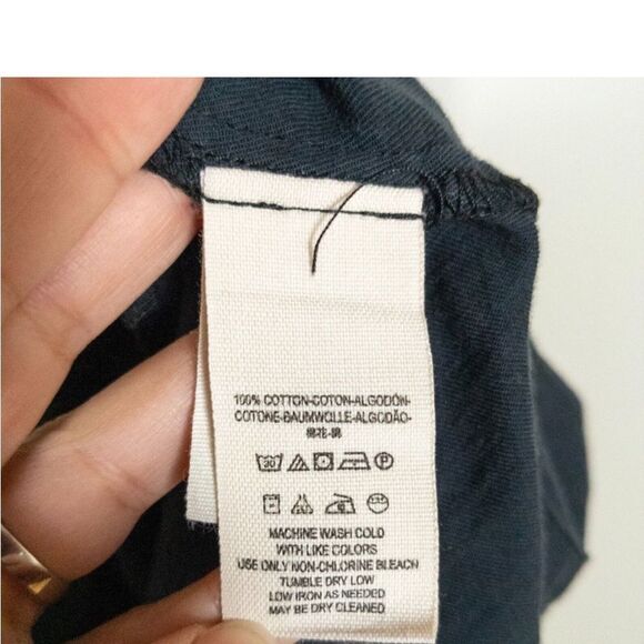 Free People Black Too Far Sleeveless Tunic Snap Front Cinched Waist Top Shirt XS - Picture 9 of 9